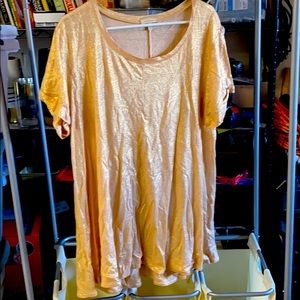 Anthropologie XL Bordeaux Rose Gold Tunic Tshirt